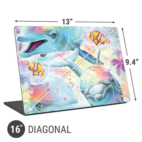Pastel Dolphins by Sheena Pike Universal Laptop 16in (13 x 9.4in) Skin
